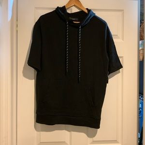 Black short sleeve hoodie mens never worn new with tags